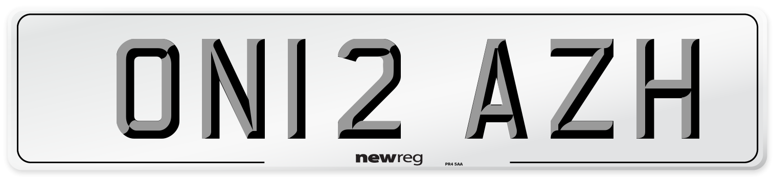 ON12 AZH Number Plate from New Reg